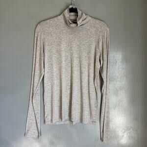 VINCE Women's XL Grey Merino Blend Heathered Grey Turtleneck Top NWT Classic